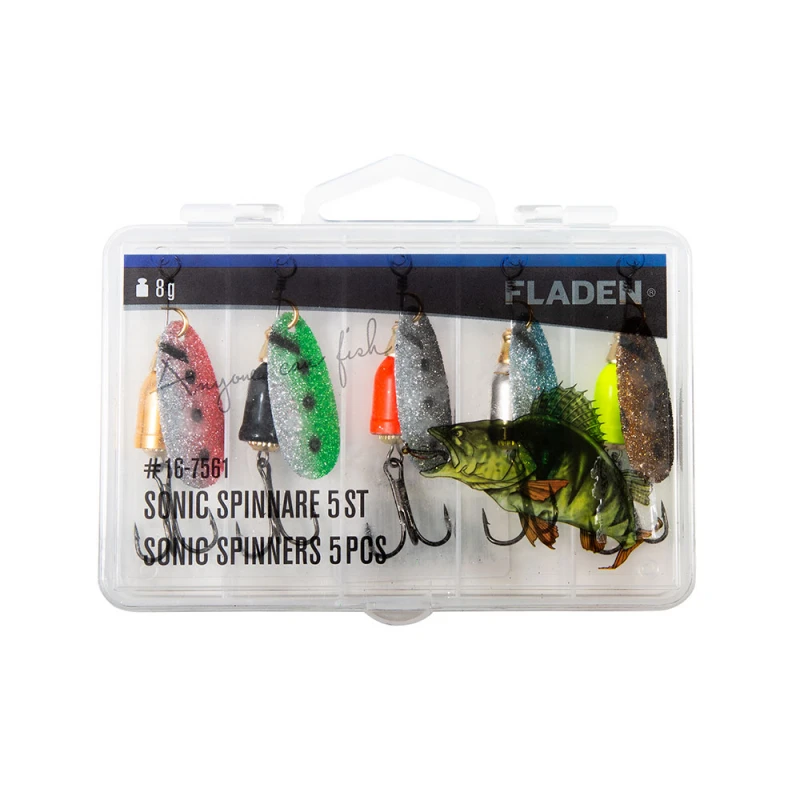 Fladen Sonic Spinners 8g 5pcs In Plastic Box 3 Fladen Sonic Spinners 8g 5pcs In Plastic Box